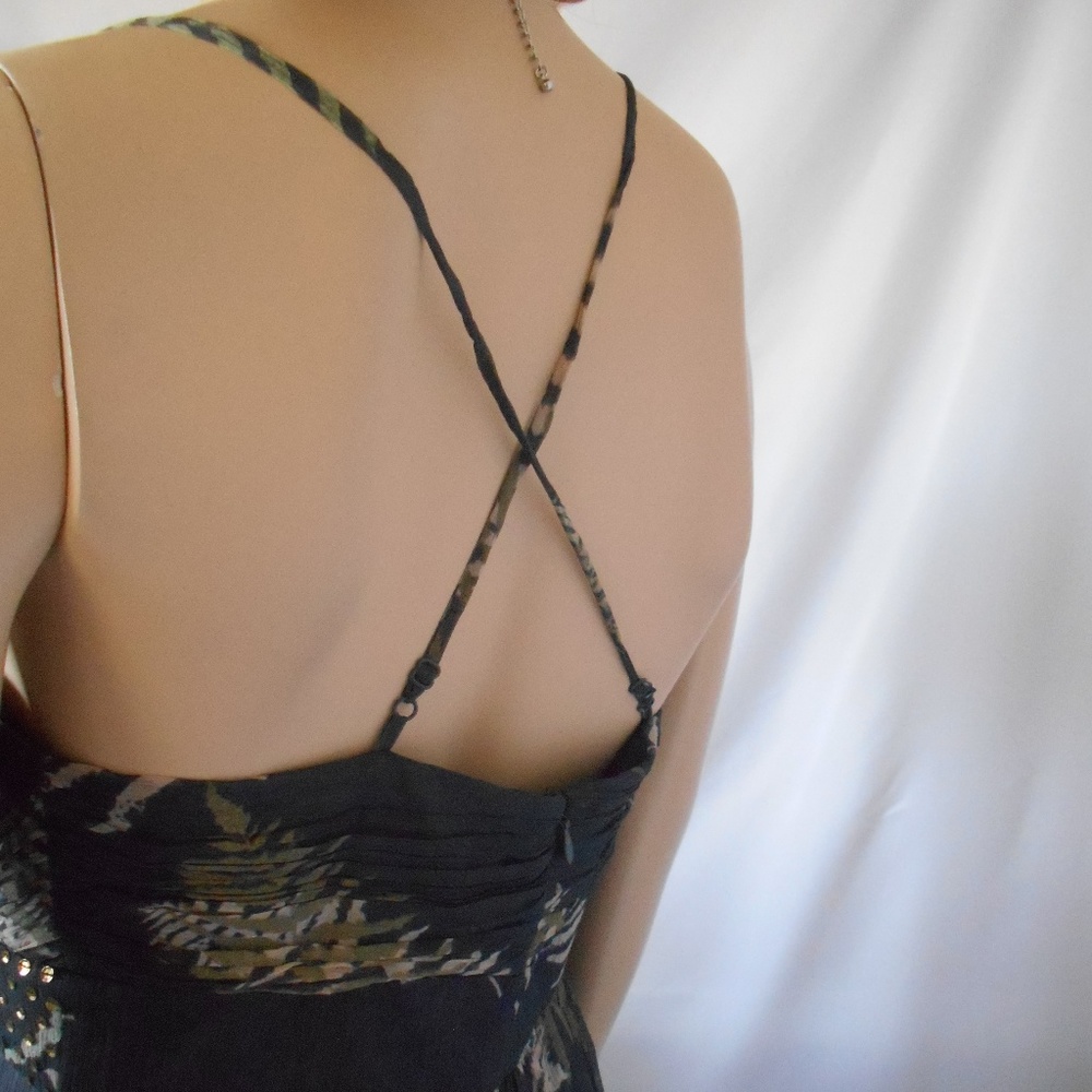 New MAX & CLEO Sz 10 Faux Wrap Beaded Dress - Picture 3 of 4